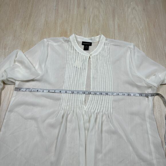 NWT Lane Bryant White Sheer Pintuck Long Sleeve Lightweight Workwear Blouse 20 - Picture 6 of 12